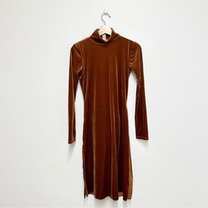 The Lineup Cut Slit High Neck Dress